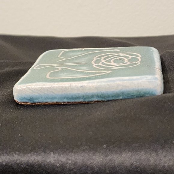 Vintage Pewabic Tile Rose Design - Picture 12 of 16